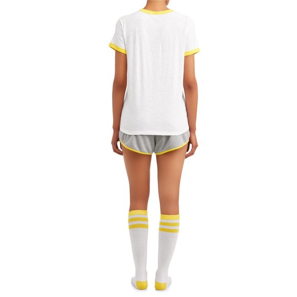 Juniors 3 pc TOY STORY Pajama Set T-Shirt Shorts Socks Size Med Large XL NWT - Picture 2 of 3